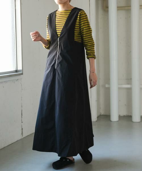 URBAN RESEARCH DOORS / アーバンリサーチ ドアーズ ワンピース | FORK&SPOON　ナイロンテントワンピース（ブラック）