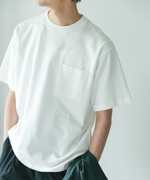 URBAN RESEARCH DOORS / アーバンリサーチ ドアーズ Tシャツ | SHAPE BACK クルーネック Tシャツ(オフホワイト)
