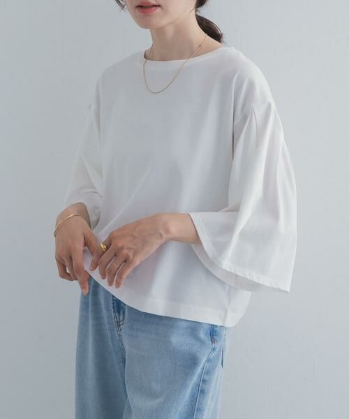 URBAN RESEARCH DOORS / アーバンリサーチ ドアーズ Tシャツ | シルケットクロップドプルオーバー（オフホワイト）