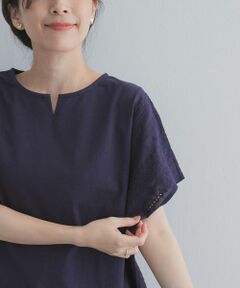 URBAN RESEARCH DOORS / アーバンリサーチ ドアーズ その他トップス | サイドレース刺繍切替プルオーバー