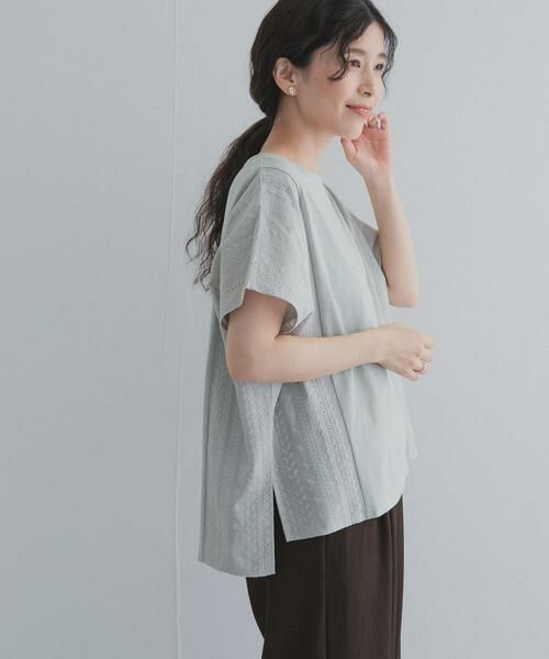URBAN RESEARCH DOORS / アーバンリサーチ ドアーズ その他トップス | サイドレース刺繍切替プルオーバー | 詳細1