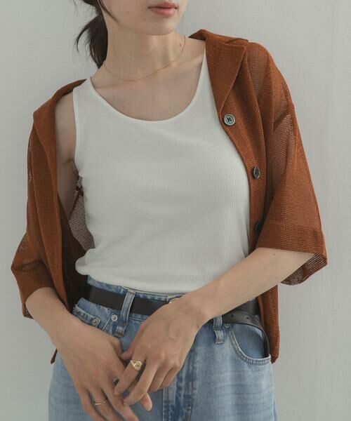 URBAN RESEARCH DOORS / アーバンリサーチ ドアーズ タンクトップ | テレコタンクトップ（オフホワイト）