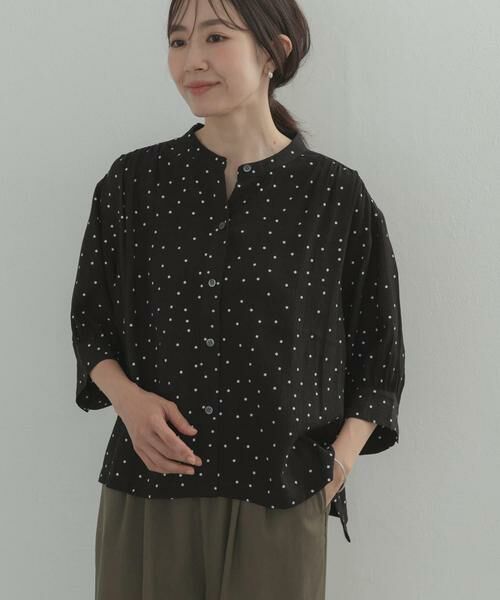 URBAN RESEARCH DOORS / アーバンリサーチ ドアーズ シャツ・ブラウス | 楊柳ドット5分袖ブラウス | 詳細13