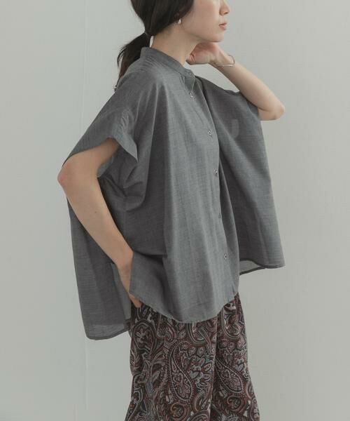 URBAN RESEARCH DOORS / アーバンリサーチ ドアーズ シャツ・ブラウス | シャンブレーワイドシャツ（チャコールグレー）