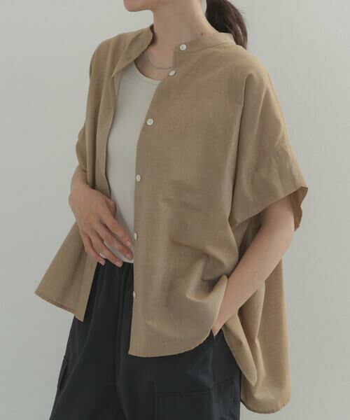 URBAN RESEARCH DOORS / アーバンリサーチ ドアーズ シャツ・ブラウス | シャンブレーワイドシャツ（ベージュ）