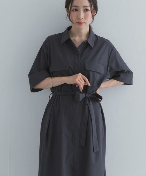 URBAN RESEARCH DOORS / アーバンリサーチ ドアーズ ワンピース | ワークシャツワンピース（ネイビー）