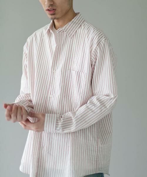 URBAN RESEARCH DOORS / アーバンリサーチ ドアーズ シャツ・ブラウス | ライトウェイトストライプレギュラーカラーシャツ（レッド系その他）