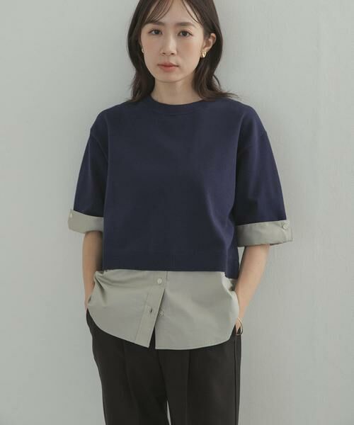 URBAN RESEARCH DOORS / アーバンリサーチ ドアーズ Tシャツ | フェイクレイヤードニットプルオーバー | 詳細13