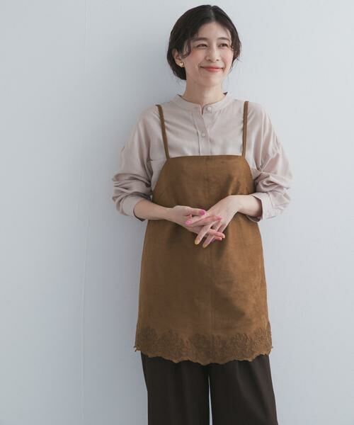 URBAN RESEARCH DOORS / アーバンリサーチ ドアーズ その他トップス | ヘム刺繍スエードライクキャミソール | 詳細1
