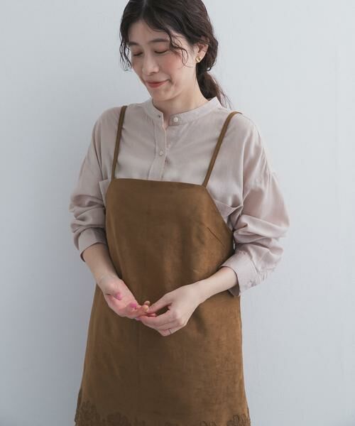 URBAN RESEARCH DOORS / アーバンリサーチ ドアーズ その他トップス | ヘム刺繍スエードライクキャミソール | 詳細4