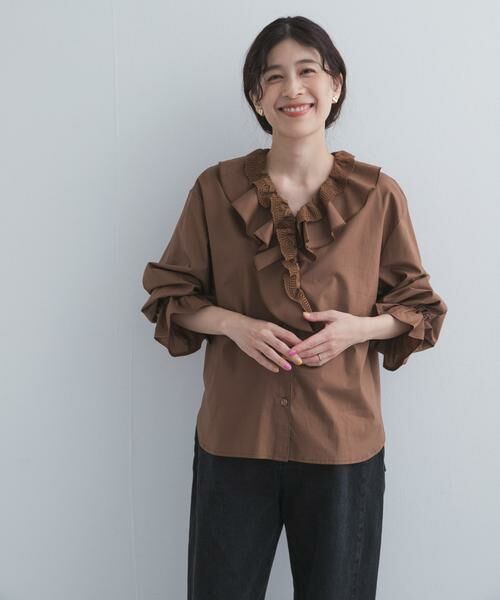 URBAN RESEARCH DOORS / アーバンリサーチ ドアーズ シャツ・ブラウス | レースラッフルブラウス | 詳細6