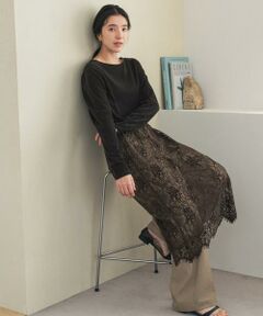 URBAN RESEARCH DOORS / アーバンリサーチ ドアーズ ロング・マキシ丈スカート | 2wayフロッキーレーススカート