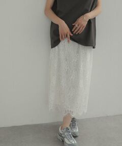 URBAN RESEARCH DOORS / アーバンリサーチ ドアーズ ロング・マキシ丈スカート | 2wayフロッキーレーススカート