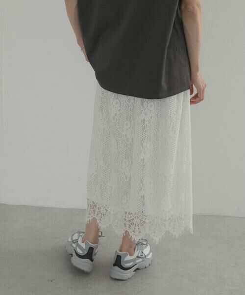 URBAN RESEARCH DOORS / アーバンリサーチ ドアーズ ロング・マキシ丈スカート | 2wayフロッキーレーススカート | 詳細12