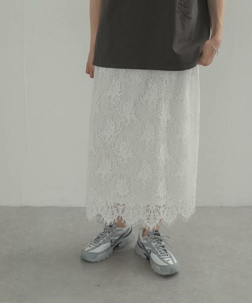 URBAN RESEARCH DOORS / アーバンリサーチ ドアーズ ロング・マキシ丈スカート | 2wayフロッキーレーススカート | 詳細13