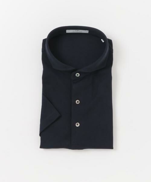 URBAN RESEARCH DOORS / アーバンリサーチ ドアーズ シャツ・ブラウス | LIFE STYLE TAILOR　カッタウェイ鹿の子半袖プルオーバー（ネイビー）