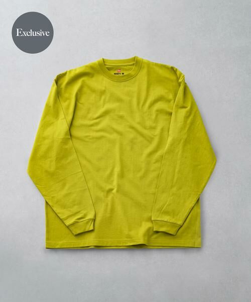 URBAN RESEARCH DOORS / アーバンリサーチ ドアーズ Tシャツ | 『別注』Hanes×DOORS BEEFY-T-SHIRTS FIT LONG-SLEEVE(マスタード)