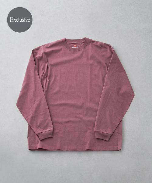 URBAN RESEARCH DOORS / アーバンリサーチ ドアーズ Tシャツ | 『別注』Hanes×DOORS BEEFY-T-SHIRTS FIT LONG-SLEEVE(パープル)