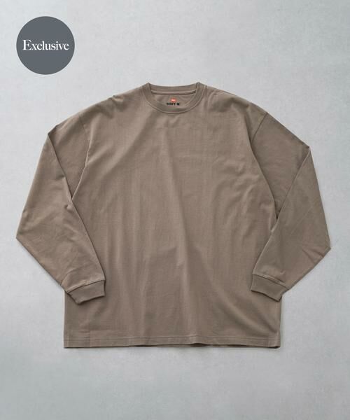 URBAN RESEARCH DOORS / アーバンリサーチ ドアーズ Tシャツ | 『別注』Hanes×DOORS BEEFY-T-SHIRTS FIT LONG-SLEEVE(ベージュ)
