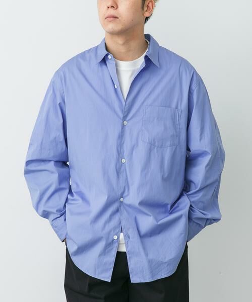 URBAN RESEARCH DOORS / アーバンリサーチ ドアーズ シャツ・ブラウス | awasa　レギュラーカラーシャツ（ブルー）