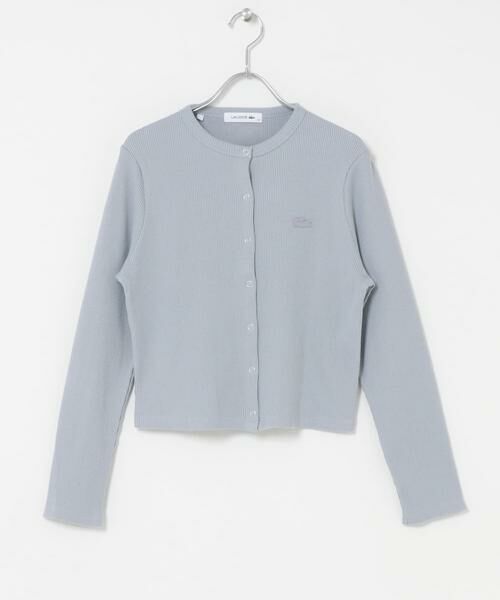 URBAN RESEARCH DOORS / アーバンリサーチ ドアーズ カーディガン・ボレロ | LACOSTE　リブジャージーカーディガン（グレー）