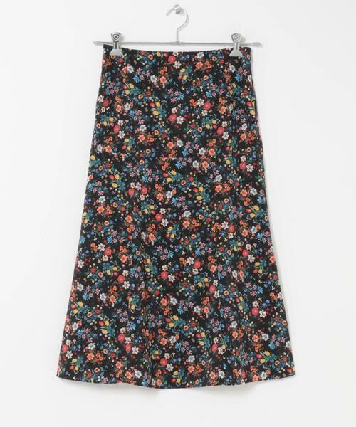 URBAN RESEARCH DOORS / アーバンリサーチ ドアーズ ロング・マキシ丈スカート | MEYAME　BEAUTIFUL SKIRT (FLOWER)（ブラック）