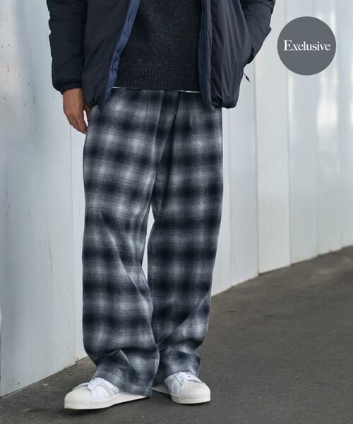 URBAN RESEARCH DOORS / アーバンリサーチ ドアーズ その他パンツ | 『別注』PENDLETON×DOORS PLAID EASY PANTS(ブラック)