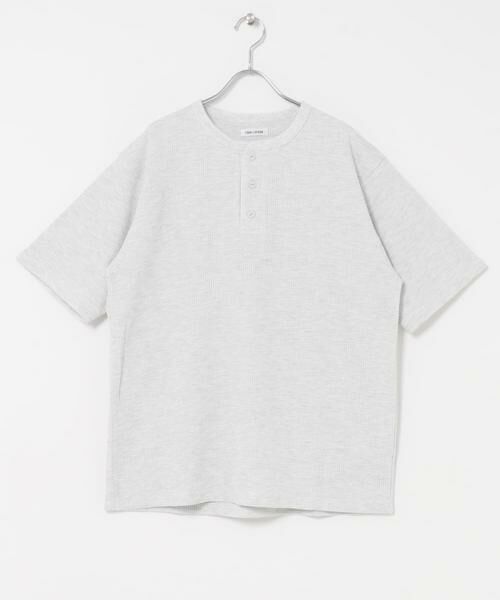URBAN RESEARCH DOORS / アーバンリサーチ ドアーズ Tシャツ | FORK&SPOON　ワッフルヘンリーTシャツ（グレー）