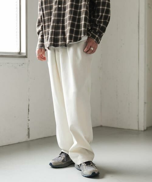 URBAN RESEARCH DOORS / アーバンリサーチ ドアーズ その他パンツ | FORK&SPOON　メッシュデニムワイドパンツ（ベージュ）