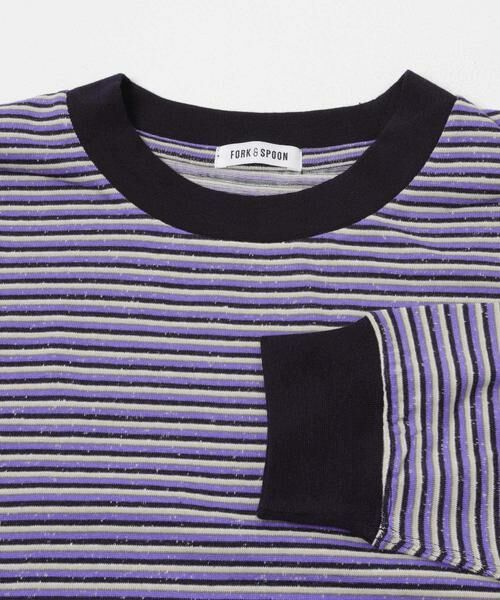 URBAN RESEARCH DOORS / アーバンリサーチ ドアーズ Tシャツ | FORK&SPOON　プレーティングボーダーロングスリーブTシャツ | 詳細2