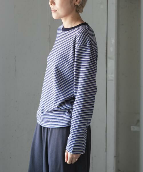 URBAN RESEARCH DOORS / アーバンリサーチ ドアーズ Tシャツ | FORK&SPOON　プレーティングボーダーロングスリーブTシャツ | 詳細1