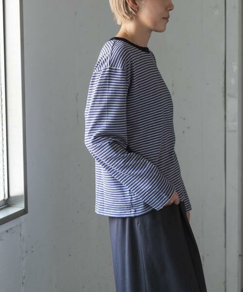 URBAN RESEARCH DOORS / アーバンリサーチ ドアーズ Tシャツ | FORK&SPOON　プレーティングボーダーロングスリーブTシャツ | 詳細4