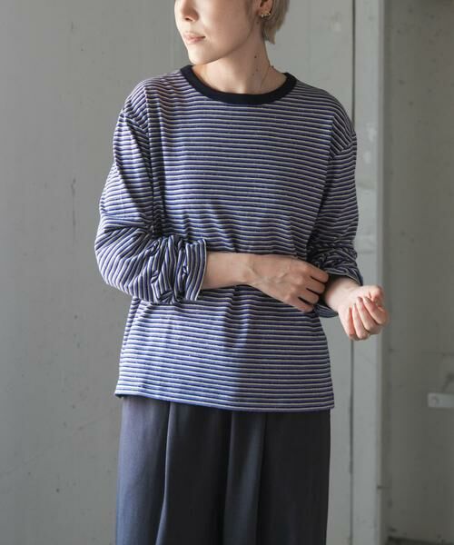 URBAN RESEARCH DOORS / アーバンリサーチ ドアーズ Tシャツ | FORK&SPOON　プレーティングボーダーロングスリーブTシャツ | 詳細5