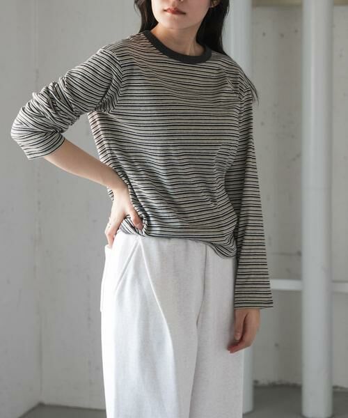 URBAN RESEARCH DOORS / アーバンリサーチ ドアーズ Tシャツ | FORK&SPOON　プレーティングボーダーロングスリーブTシャツ | 詳細12