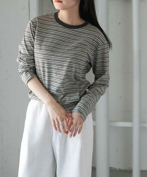 URBAN RESEARCH DOORS / アーバンリサーチ ドアーズ Tシャツ | FORK&SPOON　プレーティングボーダーロングスリーブTシャツ | 詳細13