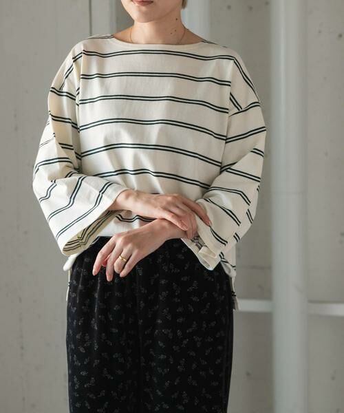 URBAN RESEARCH DOORS / アーバンリサーチ ドアーズ Tシャツ | FORK&SPOON　ワイド8分袖ボーダープルオーバー | 詳細1