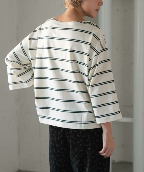 URBAN RESEARCH DOORS / アーバンリサーチ ドアーズ Tシャツ | FORK&SPOON　ワイド8分袖ボーダープルオーバー | 詳細4