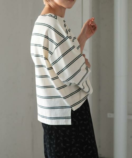URBAN RESEARCH DOORS / アーバンリサーチ ドアーズ Tシャツ | FORK&SPOON　ワイド8分袖ボーダープルオーバー | 詳細5