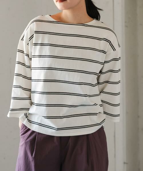 URBAN RESEARCH DOORS / アーバンリサーチ ドアーズ Tシャツ | FORK&SPOON　ワイド8分袖ボーダープルオーバー | 詳細13