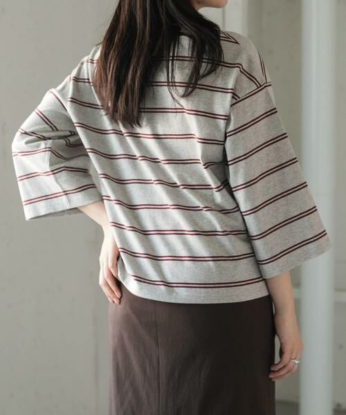 URBAN RESEARCH DOORS / アーバンリサーチ ドアーズ Tシャツ | FORK&SPOON　ワイド8分袖ボーダープルオーバー | 詳細23