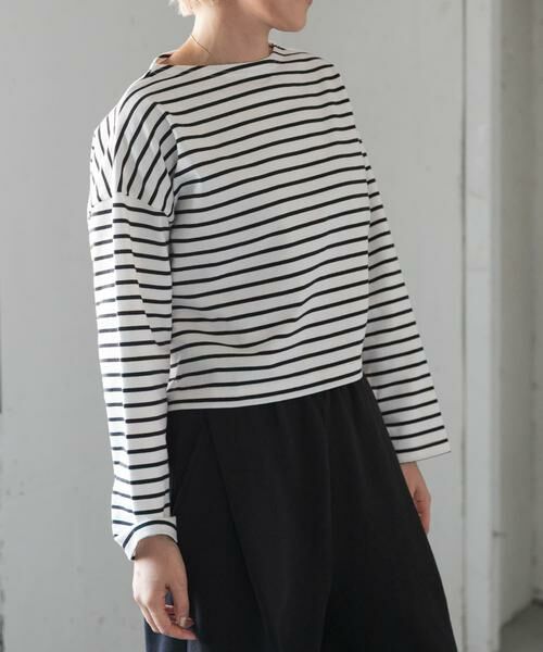 URBAN RESEARCH DOORS / アーバンリサーチ ドアーズ Tシャツ | FORK&SPOON　クロップドボートネックボーダー | 詳細5