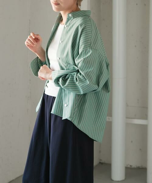 URBAN RESEARCH DOORS / アーバンリサーチ ドアーズ シャツ・ブラウス | FORK&SPOON　PEオックスシャツ（グリーン）