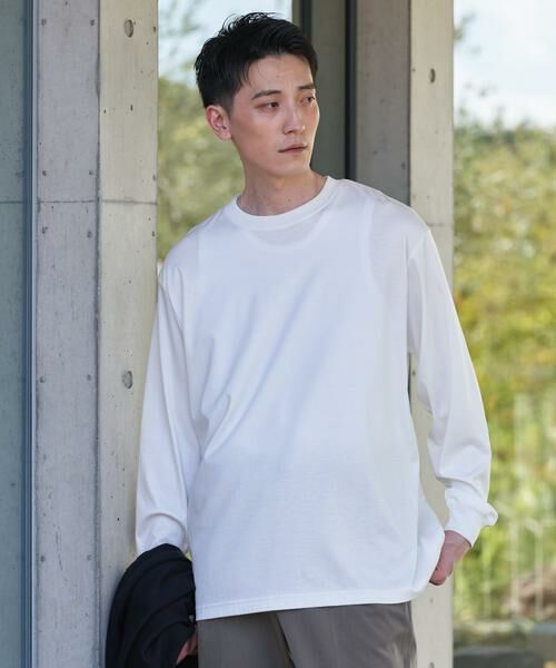 URBAN RESEARCH DOORS / アーバンリサーチ ドアーズ Tシャツ | 『UR TECH』完声ロングスリーブクルーネックTシャツ（オフホワイト）