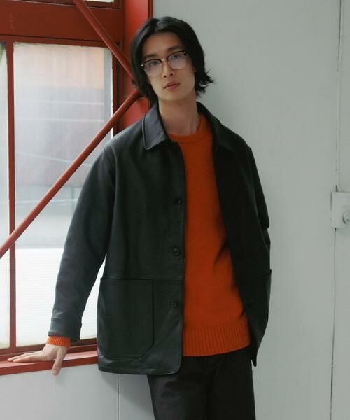 URBAN RESEARCH DOORS / アーバンリサーチ ドアーズ レザーブルゾン・ジャケット | Cow Leather Chore Jacket | 詳細1