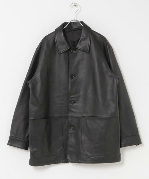 URBAN RESEARCH DOORS / アーバンリサーチ ドアーズ レザーブルゾン・ジャケット | Cow Leather Chore Jacket | 詳細13