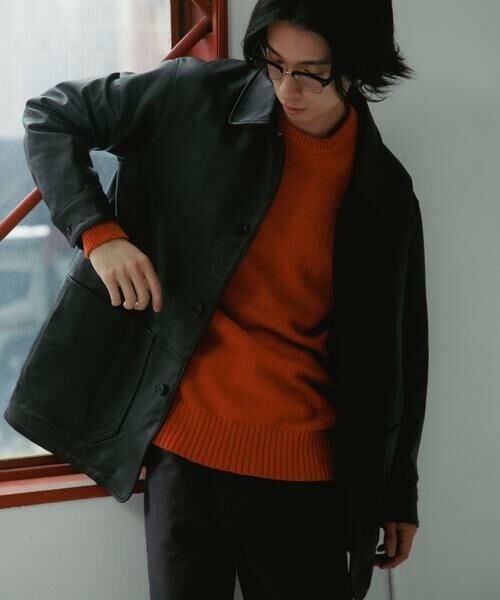 URBAN RESEARCH DOORS / アーバンリサーチ ドアーズ レザーブルゾン・ジャケット | Cow Leather Chore Jacket | 詳細2