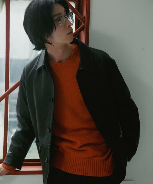 URBAN RESEARCH DOORS / アーバンリサーチ ドアーズ レザーブルゾン・ジャケット | Cow Leather Chore Jacket | 詳細3