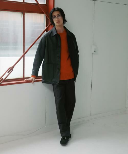 URBAN RESEARCH DOORS / アーバンリサーチ ドアーズ レザーブルゾン・ジャケット | Cow Leather Chore Jacket | 詳細5