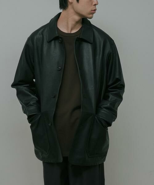 URBAN RESEARCH DOORS / アーバンリサーチ ドアーズ レザーブルゾン・ジャケット | Cow Leather Chore Jacket | 詳細7