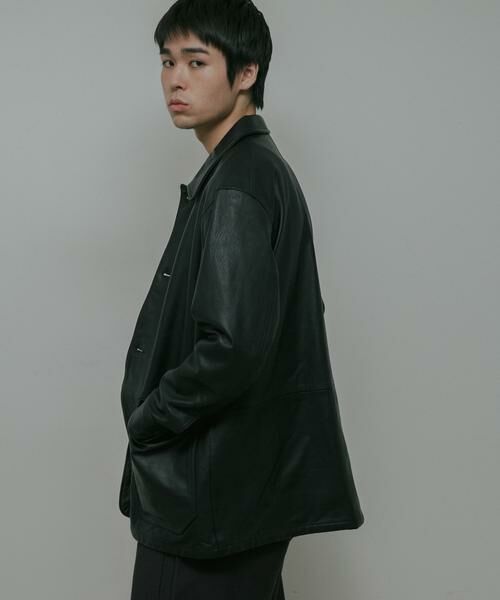 URBAN RESEARCH DOORS / アーバンリサーチ ドアーズ レザーブルゾン・ジャケット | Cow Leather Chore Jacket | 詳細9